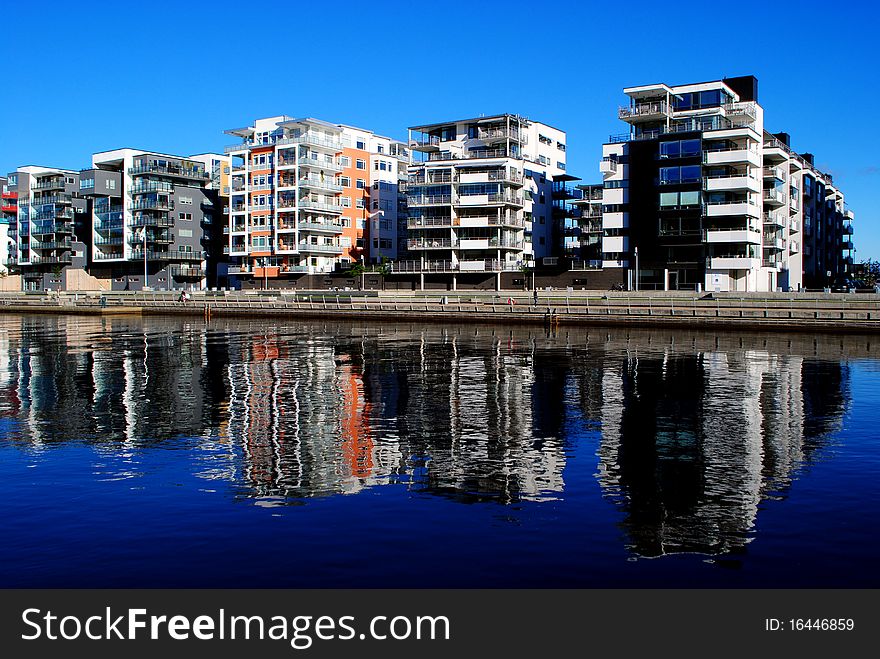 Modern House on the Nissan river in Sweden. Modern House on the Nissan river in Sweden