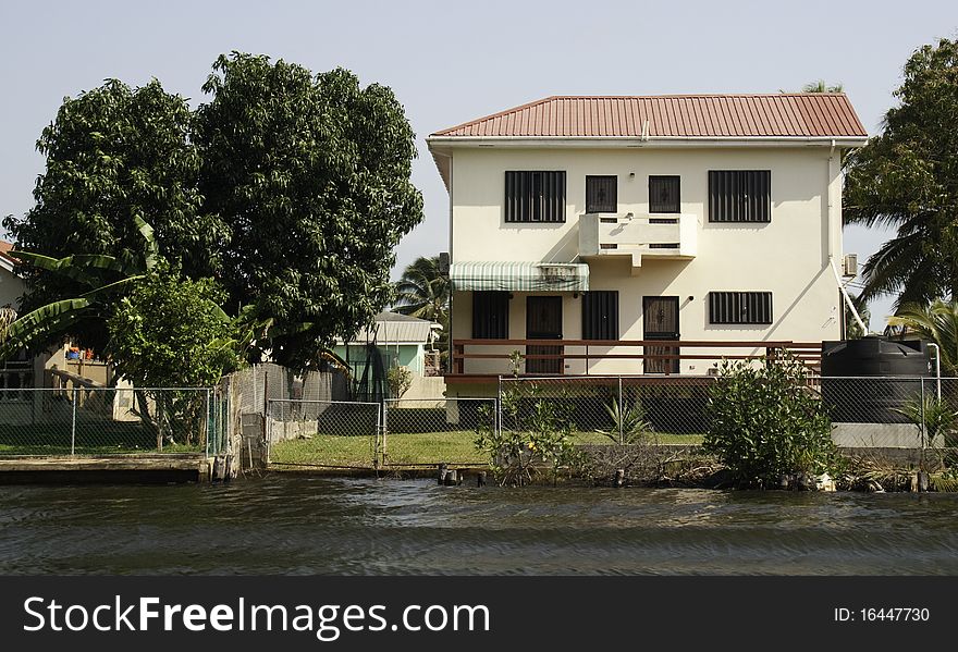 Beautiful waterfront home on the Belize River near Belize City. Beautiful waterfront home on the Belize River near Belize City.