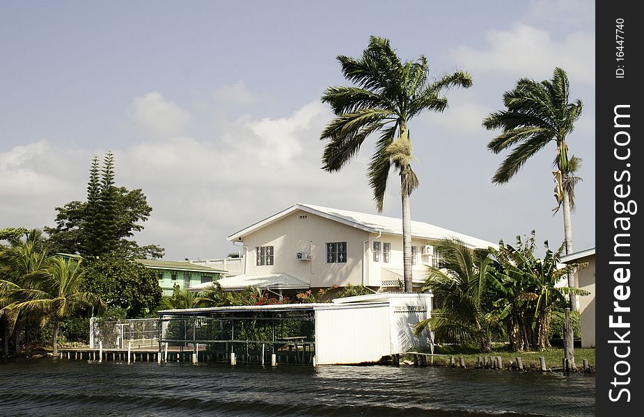 Beautiful waterfront home on the Belize River near Belize City. Beautiful waterfront home on the Belize River near Belize City.