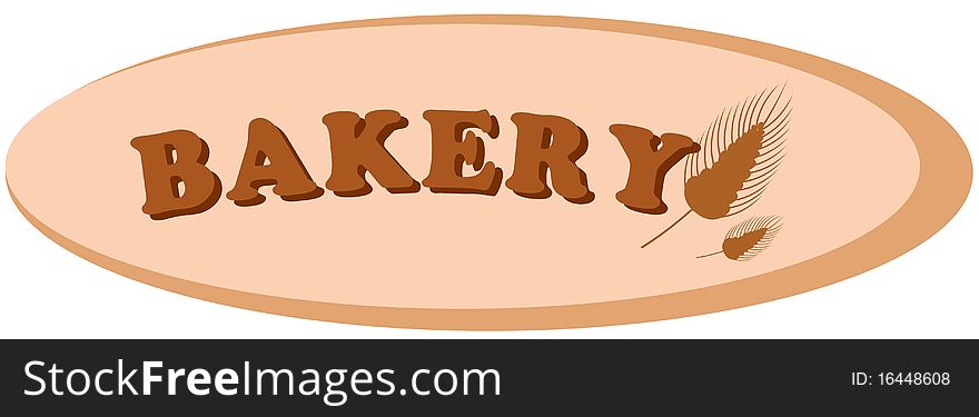 Illustration of isolated label bakery on white background
