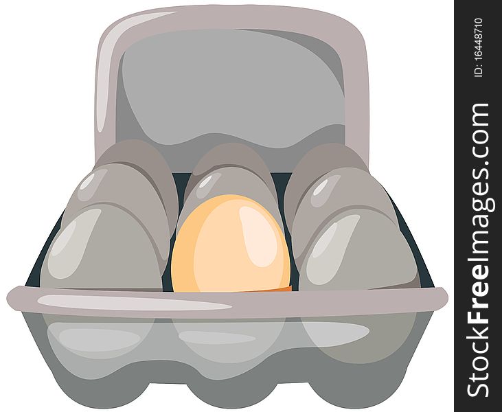 Illustration of isolated eggs in carton on white background