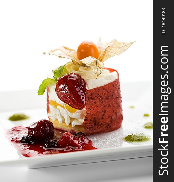Italian Dessert - Cheesecake with Berries