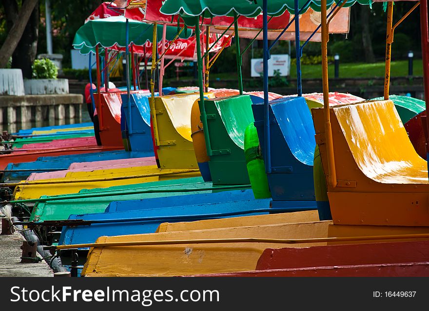 Pedal boat colorful in lake