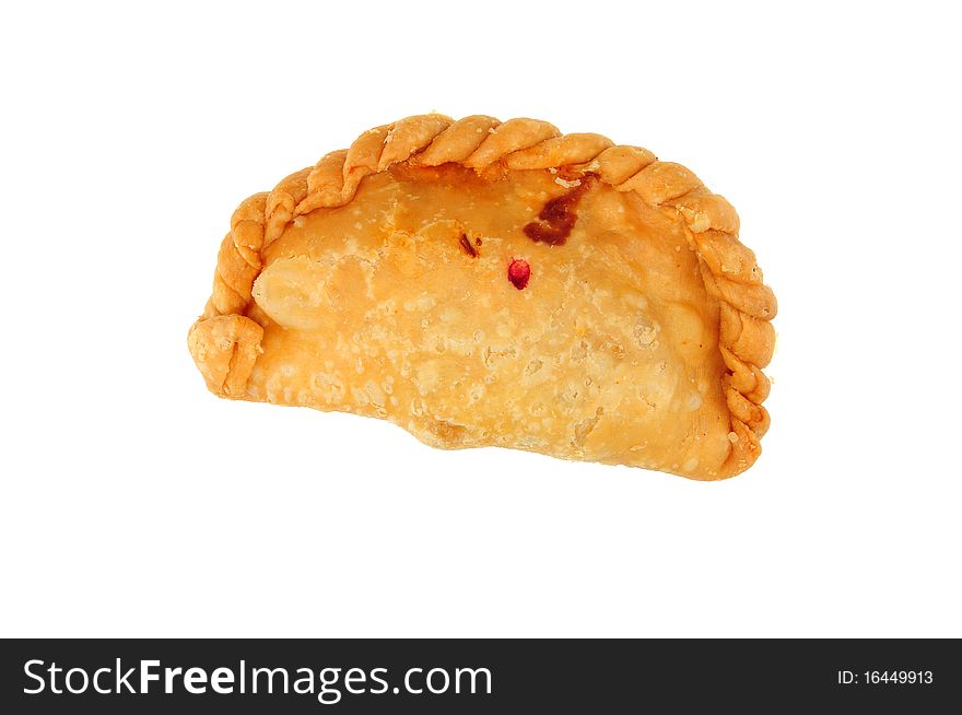 Curry puff on white background