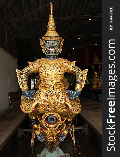 Thai royal prow art ancient gold. Thai royal prow art ancient gold