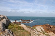 Coastline At Les Grandes Rocques, Guernsey Royalty Free Stock Photos