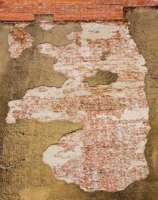 Grunge Brick Wall In The Frame Stock Photography Grunge Brick Wall In The Frame Stock Photography
