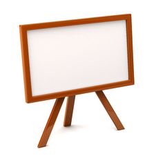 Orange Easel With Blank Canvas Stock Photos Orange Easel With Blank Canvas Stock Photos