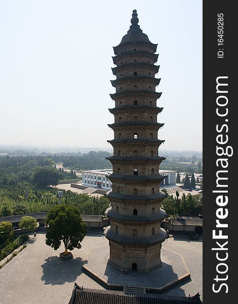 A Ming Twin Pagoda Temple in Taijuan, China