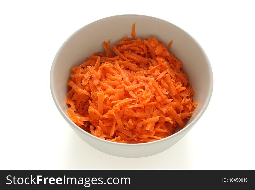 Cut carrot in a bowl