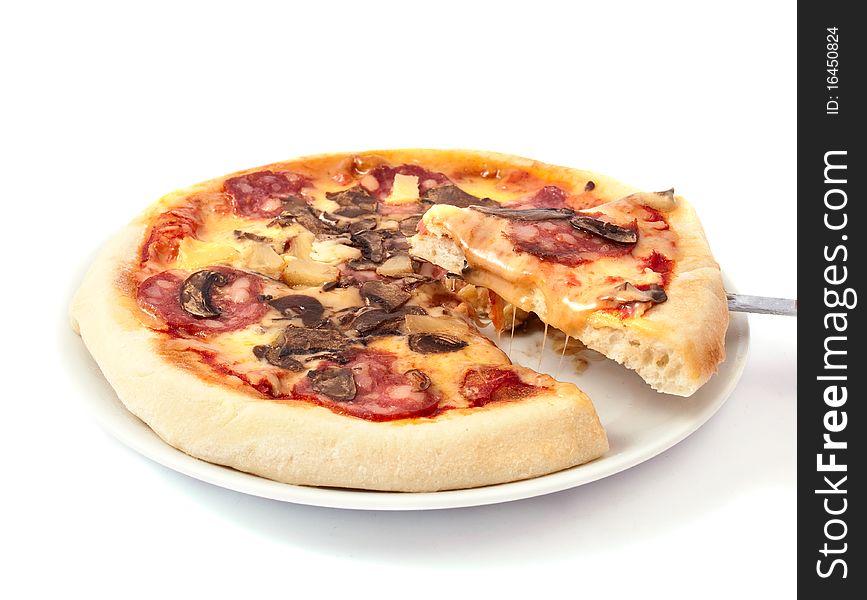 Pizza with mushrooms