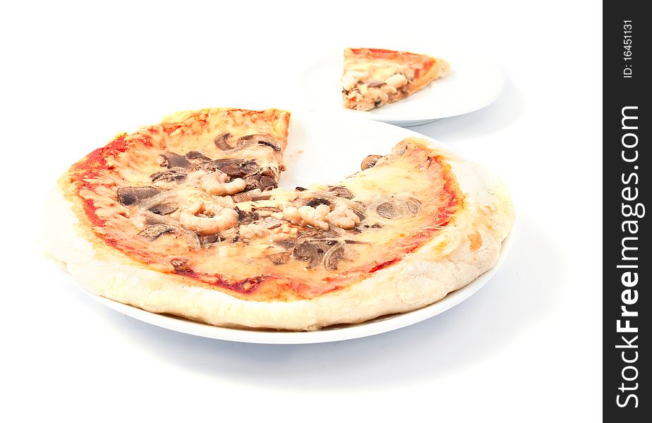 Pizza with mushrooms