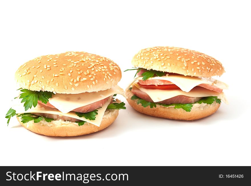Cheeseburger, hamburger on a white background