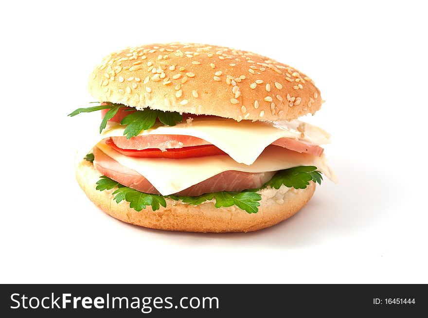 Cheeseburger, hamburger on a white background