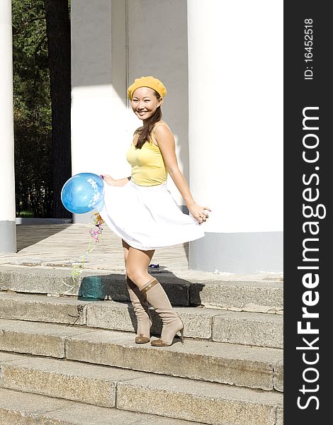 Girl Dancing With Balloon