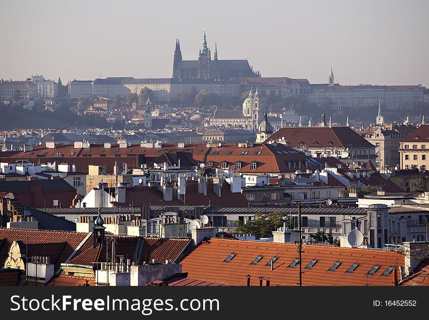 Prague roof tops, under Prague castle