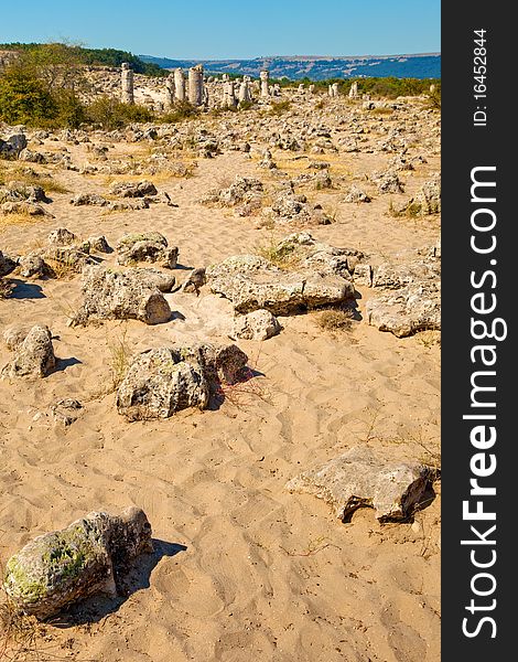 Desert landscape at the Standing Stones park near Varna, Bulgaria. Desert landscape at the Standing Stones park near Varna, Bulgaria.