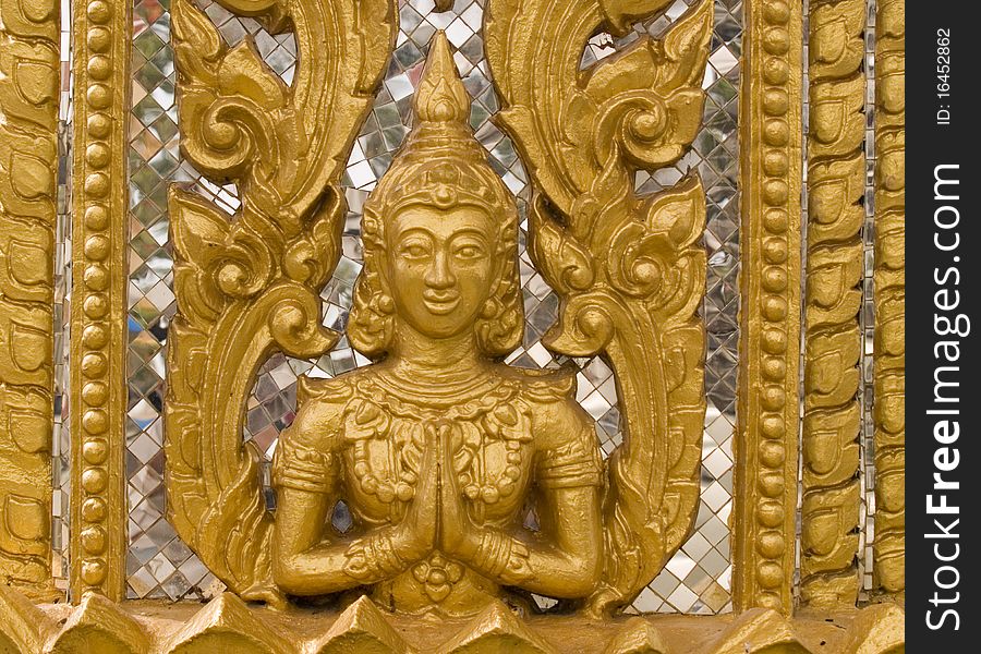 Gold angel on the temple
