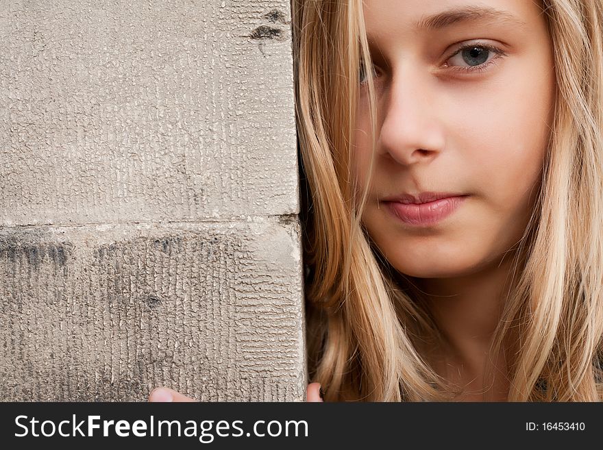 Blond Child On The Wall