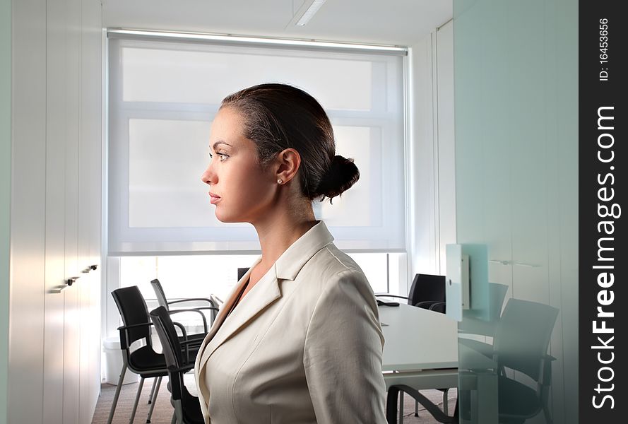 Businesswoman standing in an office