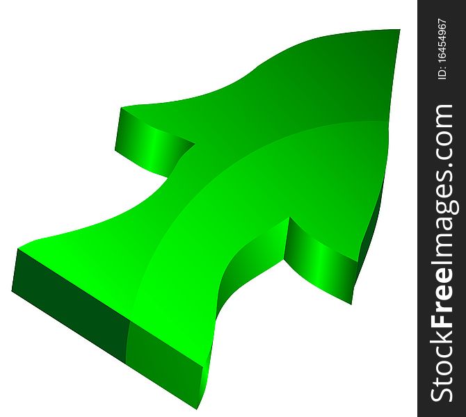 3d green arrows on white background. 3d green arrows on white background