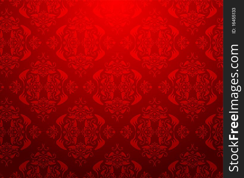 Seamless beautiful red damask wallpaper. Seamless beautiful red damask wallpaper