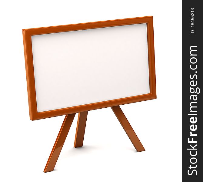Orange Easel With Blank Canvas