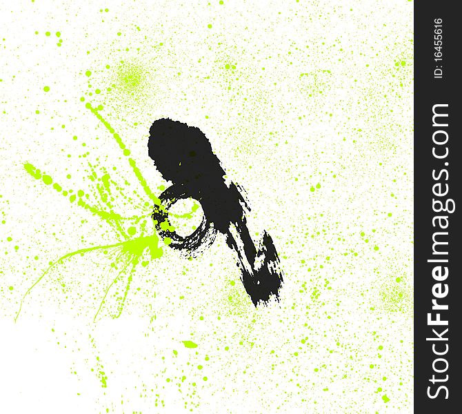 Black Green Splatter Background