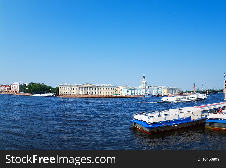 Monuments On The Opposite Cost Of The Neva River