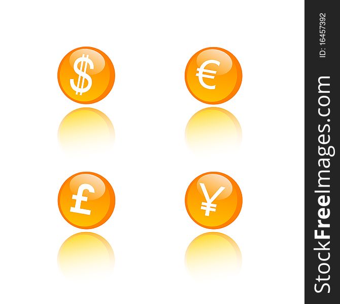 Vector set of different money icons. This is illustration.