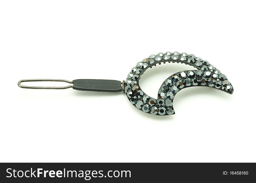 Isolated shaped hair pin on white background