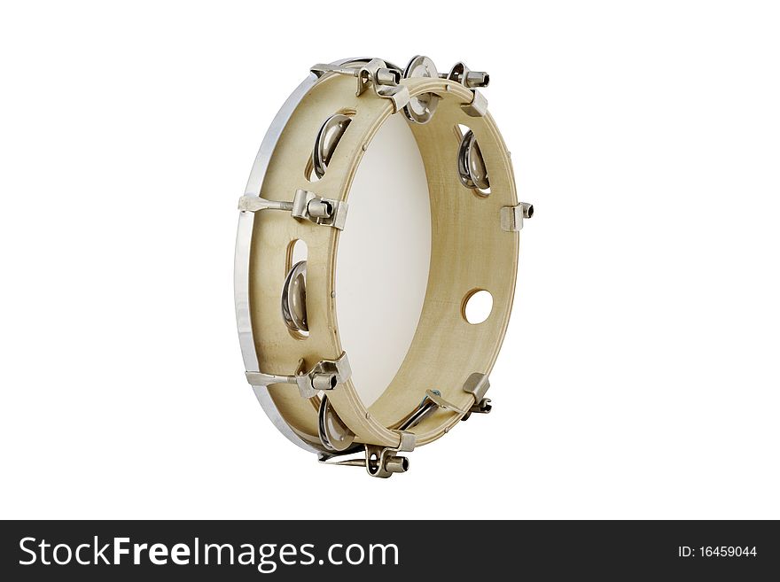 The image of tambourine under the white background