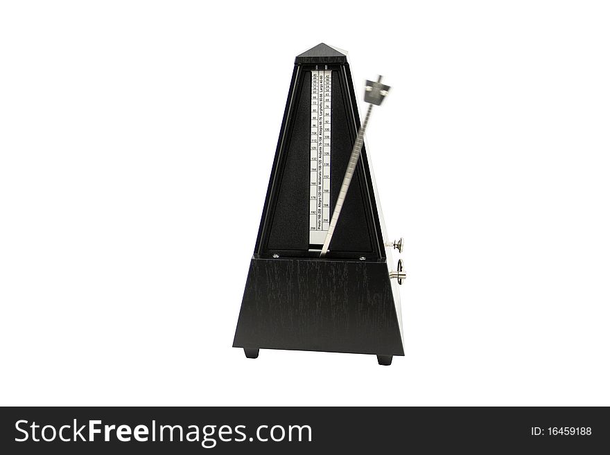The image of metronomes under the white background
