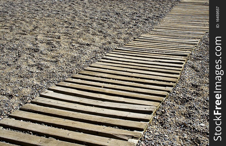 Walkway on a shingle beach