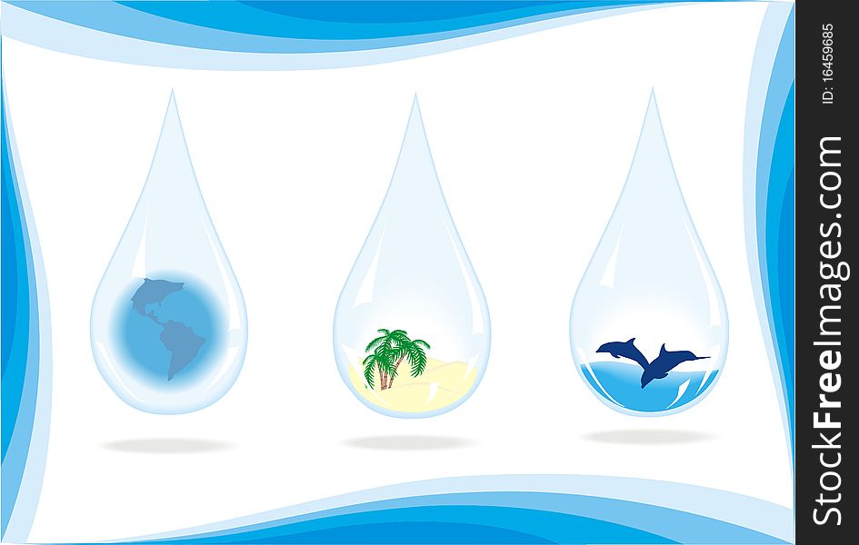 Drop of water that supports the ecology of the planet Earth. Drop of water that supports the ecology of the planet Earth