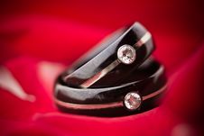 Dark Wedding Rings On Red Petals Stock Photo Dark Wedding Rings On Red Petals Stock Photo