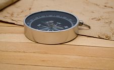 Compass With An Old Paper Royalty Free Stock Image Compass With An Old Paper Royalty Free Stock Image