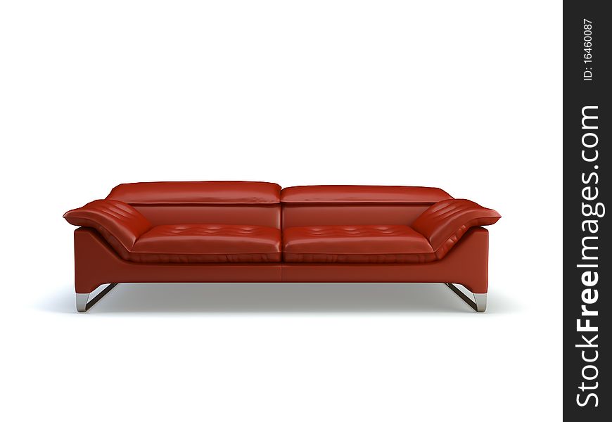 Red 3d sofa isolated on the white background. Red 3d sofa isolated on the white background