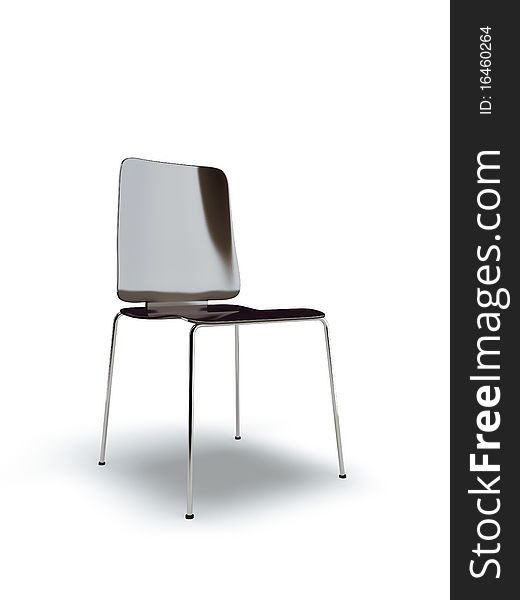 Black modern 3d chair on the white background. Black modern 3d chair on the white background