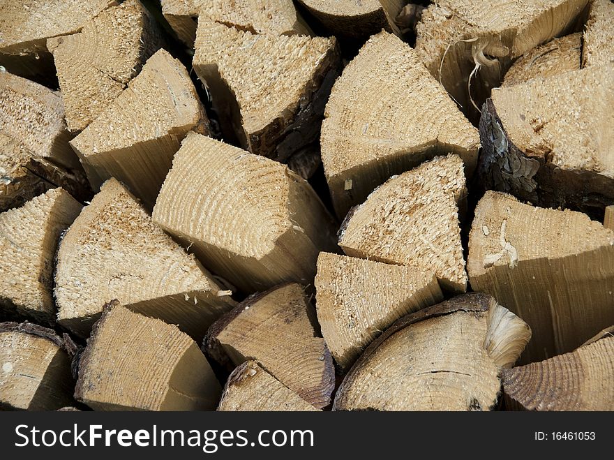 Firewood pile for background or wallpaper