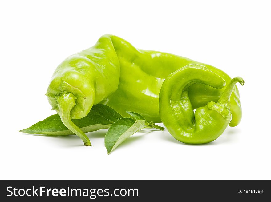 Ecological peppers isolated on white background
