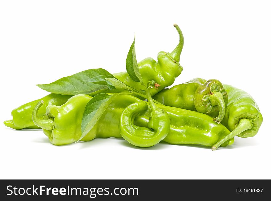 Ecological peppers isolated on white background. Ecological peppers isolated on white background