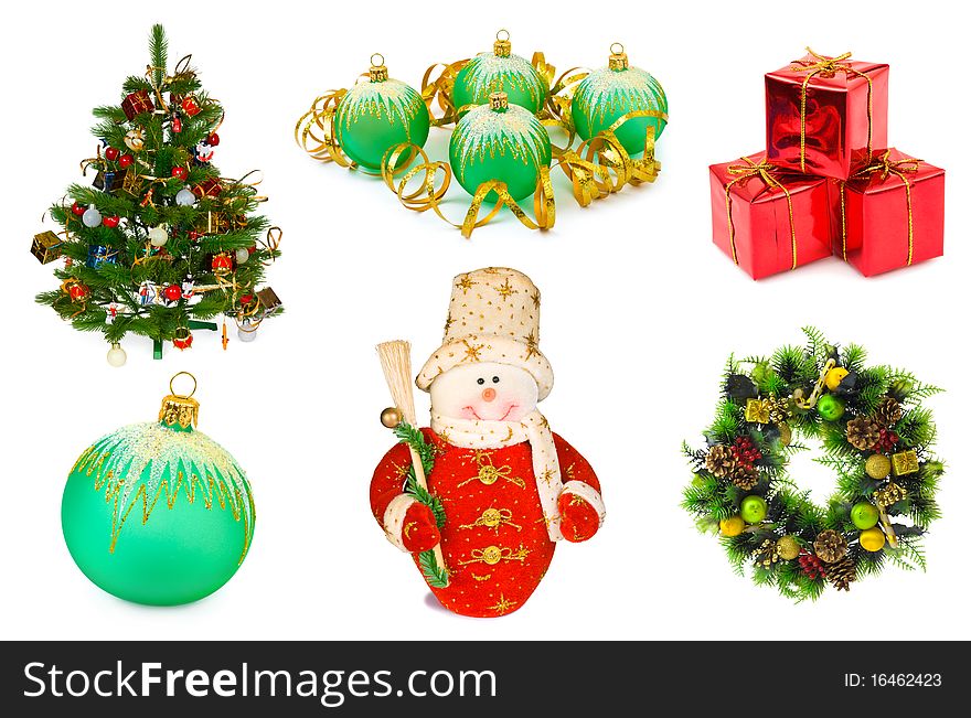 Christmas set isolated on white background