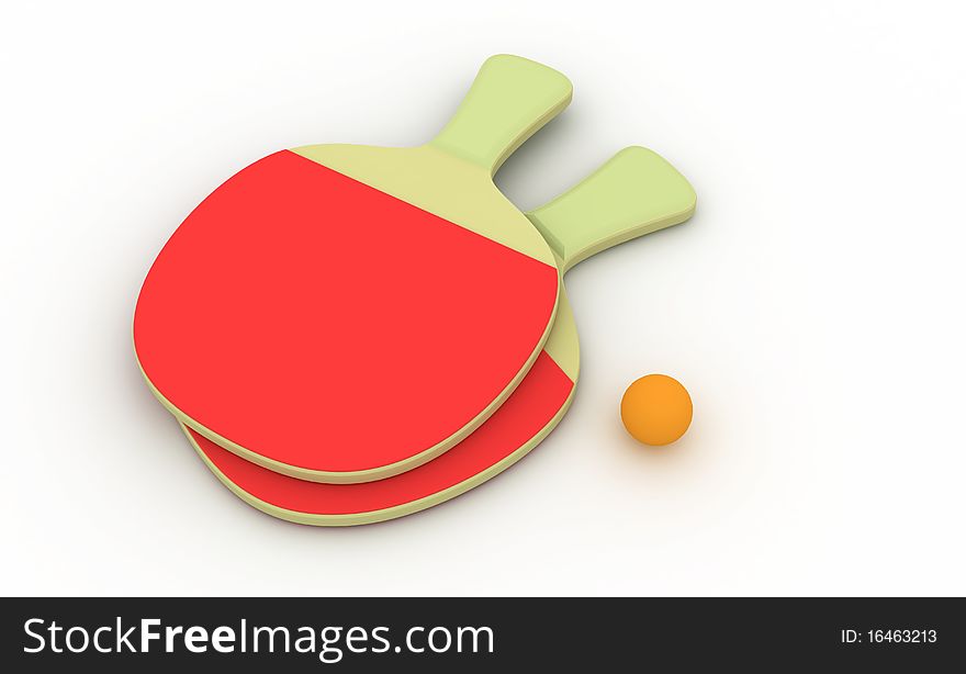 A red and yellow table tennis table tennis racket