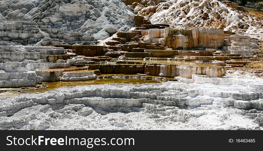 Limestone in mammoth area yellow stone national park. Limestone in mammoth area yellow stone national park