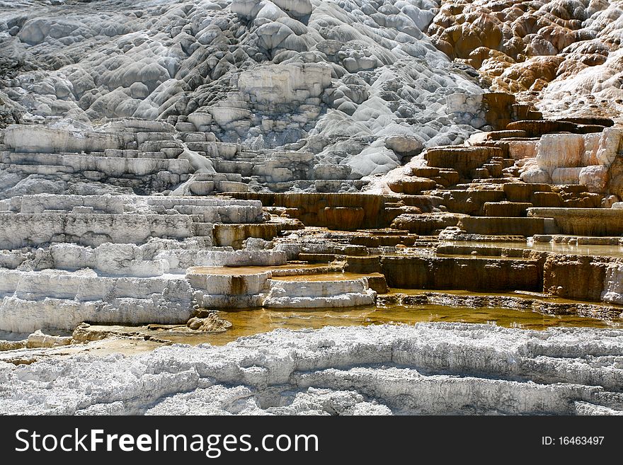 Limestone in mammoth area yellow stone national park. Limestone in mammoth area yellow stone national park