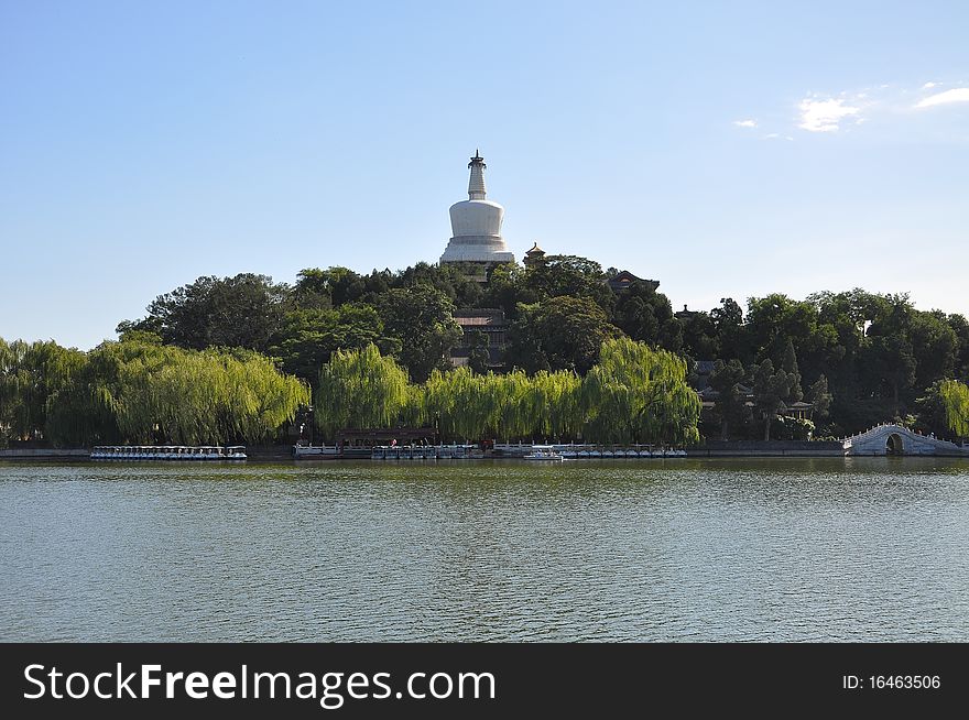 The landscape in beihai park,beijing,china.