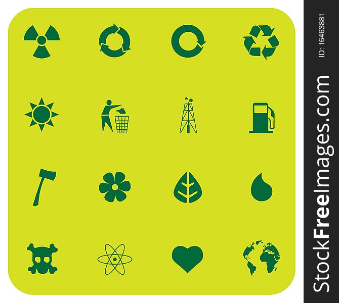 Set of various environmental icons