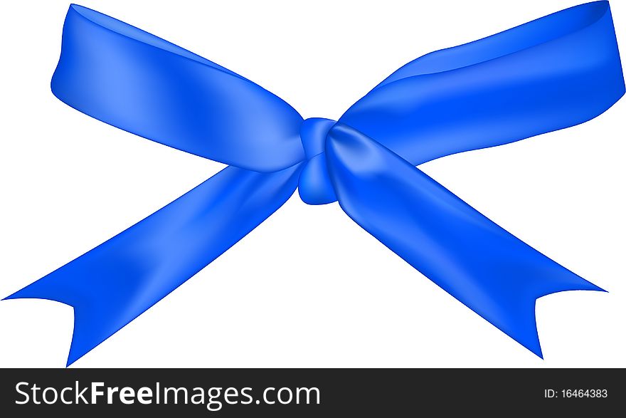 Blue Bow Isolated On White Background