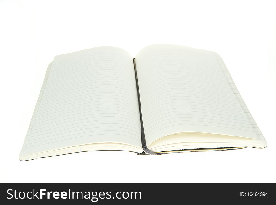 A notebook with blank paper